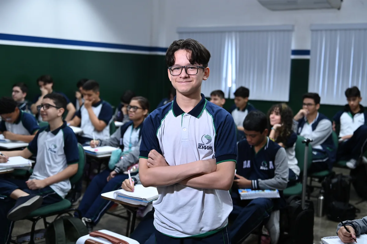 Aluno do IDAAM em sala de aula